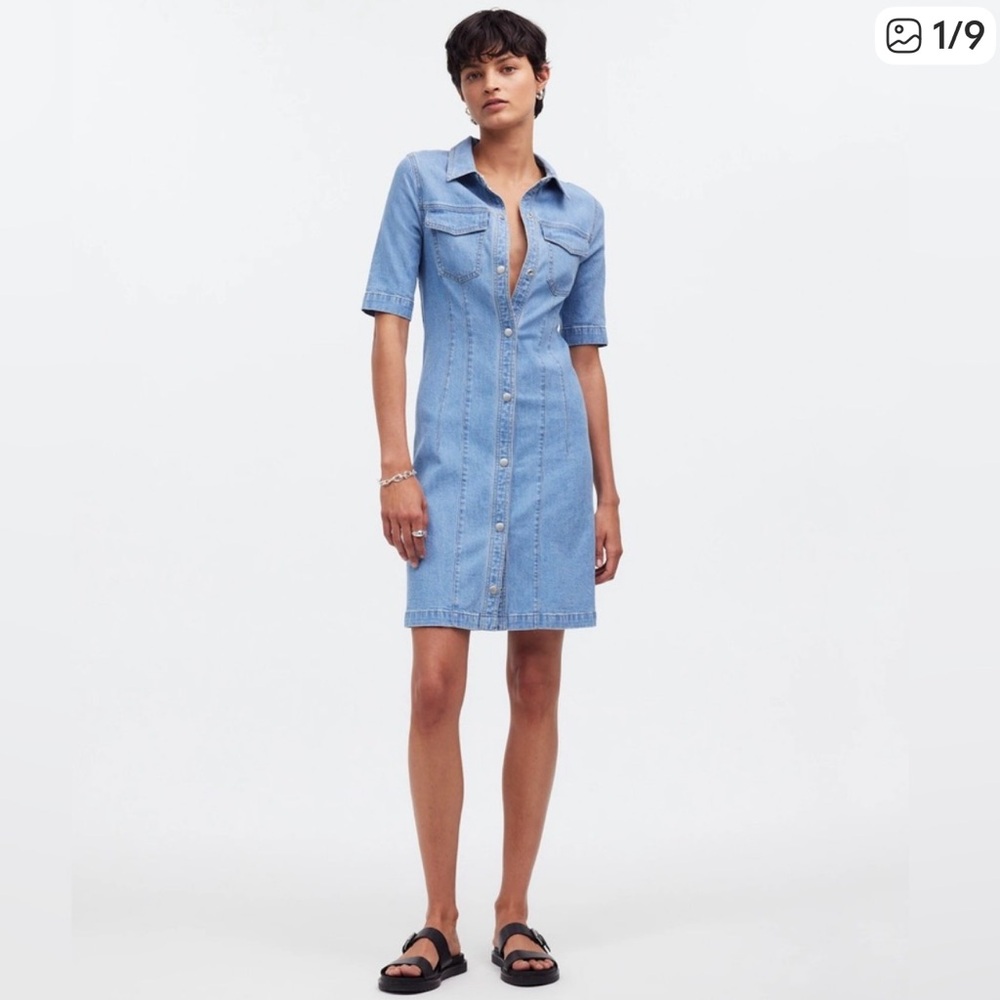 Madewell Denim Seamed Dress